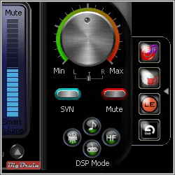 The screenshot below is of the main screen used to access all the audio settings for the D2X. It has a rather stylish appearance that is obviously fashioned 